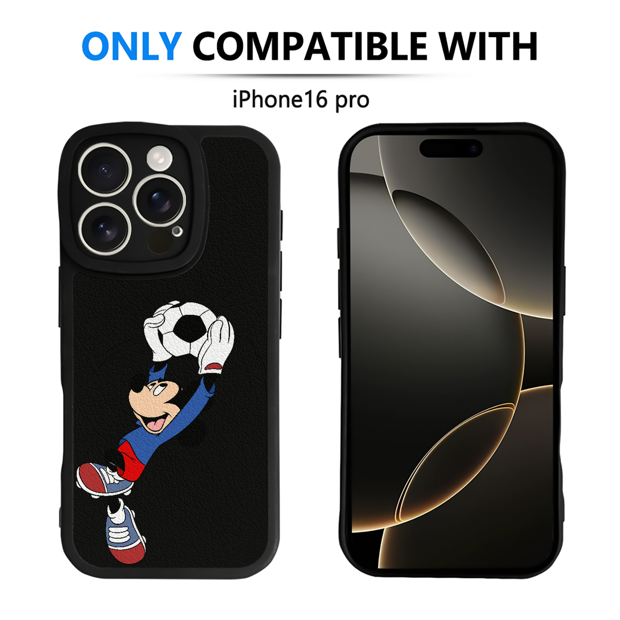 （画像用） ミッキーマウス Mickey Mouse 【iPhone 16シリーズ対応】シリコンスマホケース（レザー調） 材質：シリコン